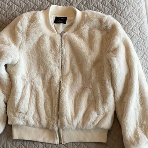 Cream faux fur jacket